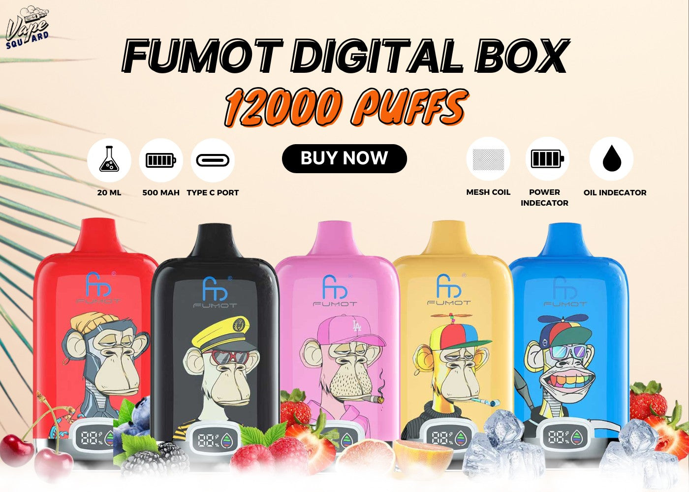 Fumot Digital Box 12000 Disposable Vape UK Online
