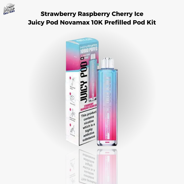 Strawberry Raspberry Cherry Ice Juicy Pod Novamax 10K Prefilled Pod Kit