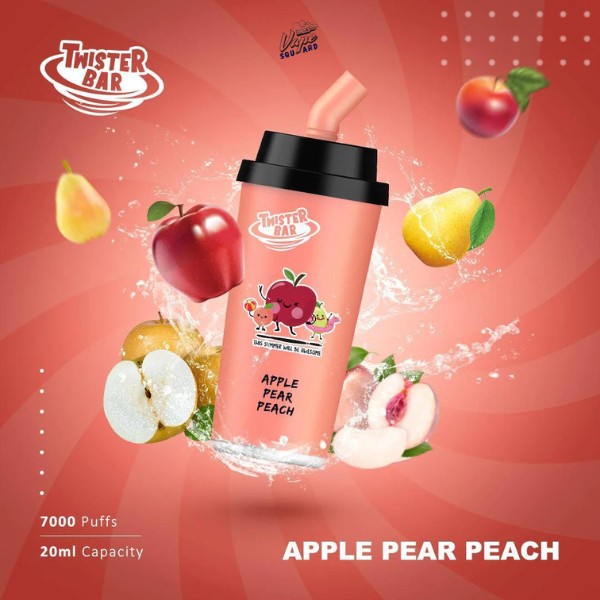 Apple Pear Peach Twister Bar 7000 Puffs Prefilled Vape
