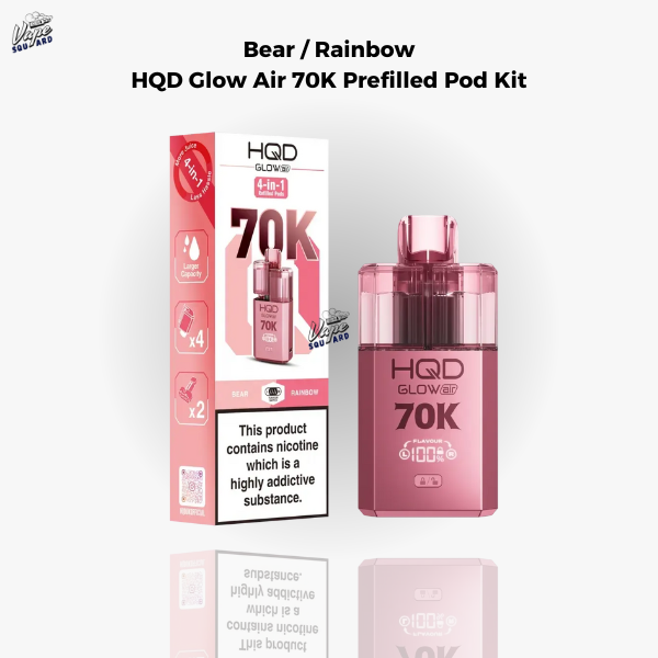 Bear / Rainbow HQD Glow Air 70K Prefilled Pod Kit