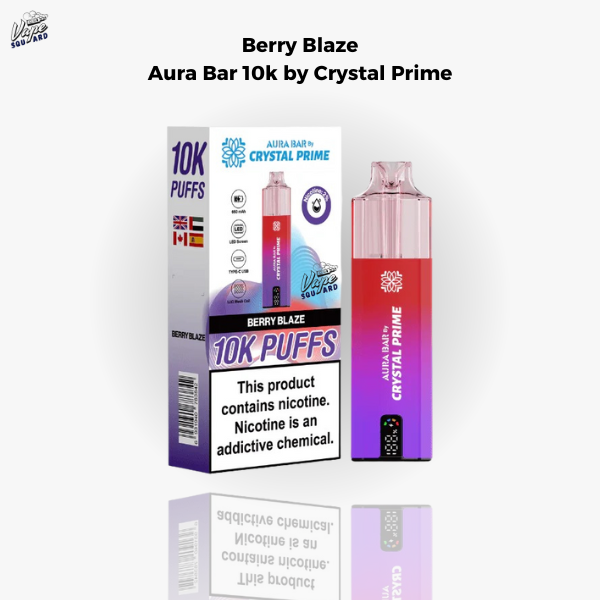 Berry Blaze Aura Bar 10k Prefilled Vape By Crystal Prime