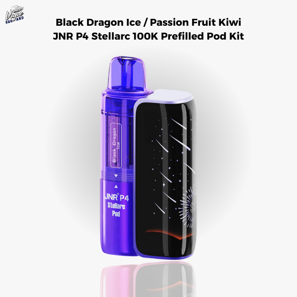 Black Dragon Ice / Passion Fruit Kiwi JNR P4 Stellarc 100K Prefilled Pod Kit
