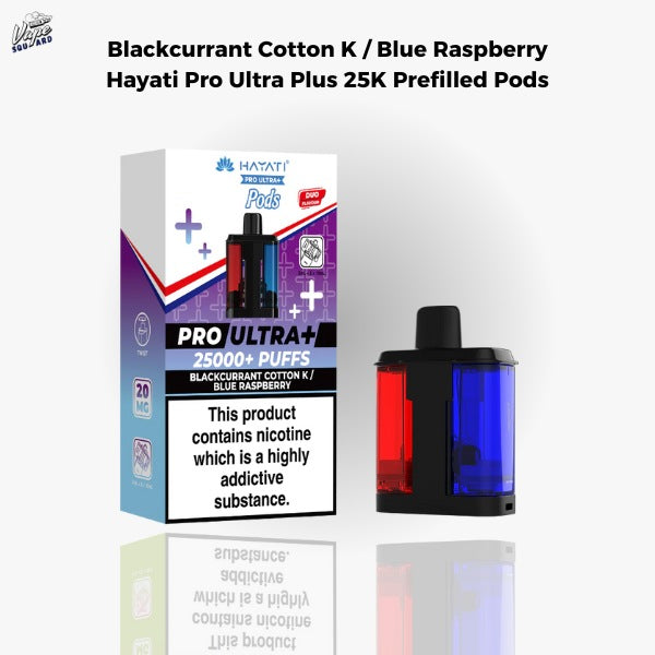 Blackcurrant Cotton K / Blue Raspberry Hayati Pro Ultra Plus 25K Prefilled Pods