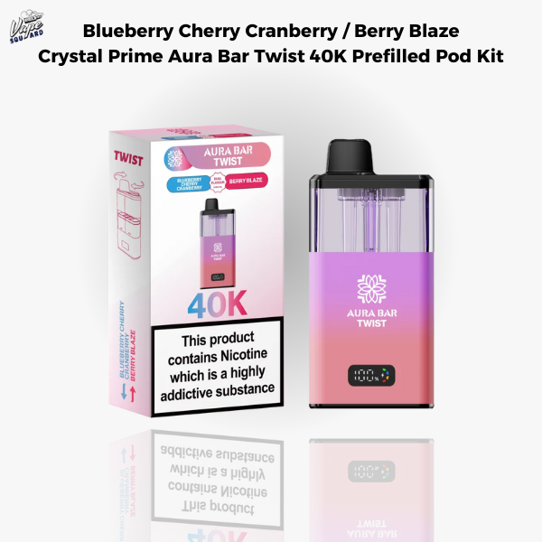 Blueberry Cherry Cranberry / Berry Blaze Aura Bar Twist 40K Prefilled Pod Kit