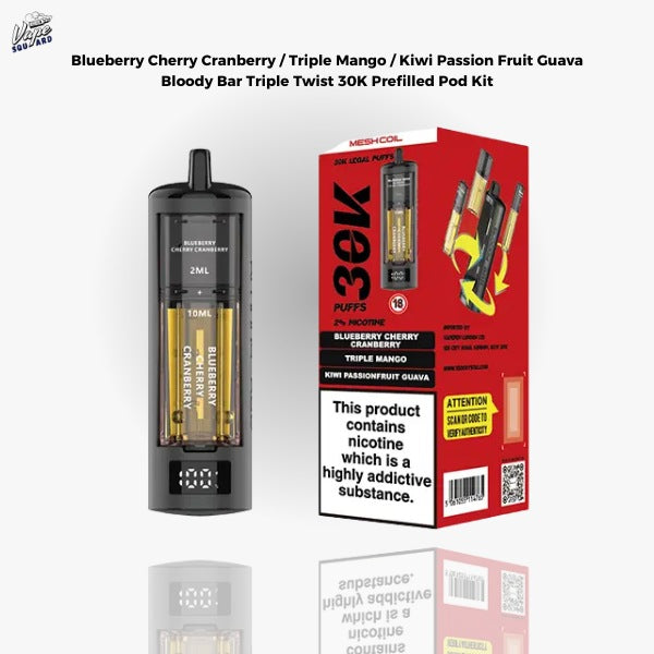 Blueberry Cherry Cranberry Bloody Bar Triple Twist 30K Prefilled Pod Kit