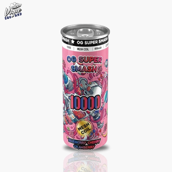 Blueberry Cherry Cranberry OG Super Smash 10000 Puffs Prefilled Vape
