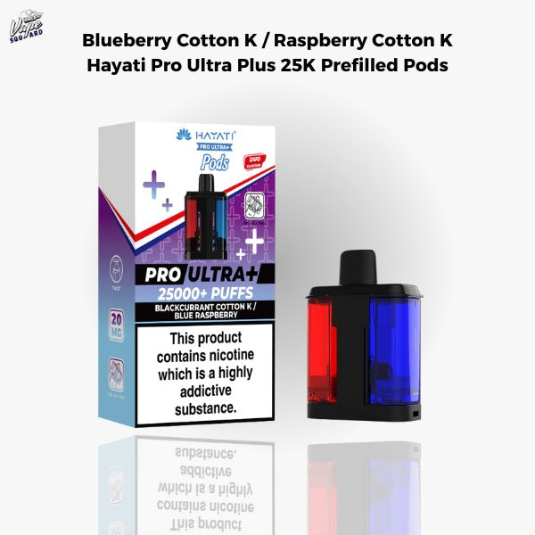 Blueberry Cotton K / Raspberry Cotton K Hayati Pro Ultra Plus 25K Prefilled Pods