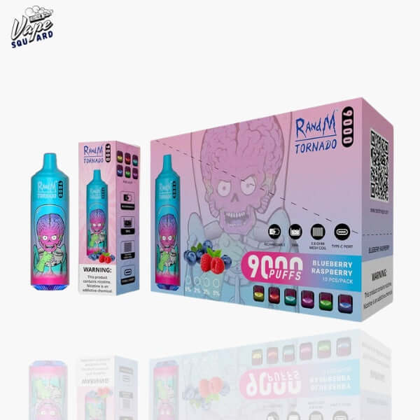 Blueberry Raspberry RandM Tornado 9000 Puffs Prefilled Vape