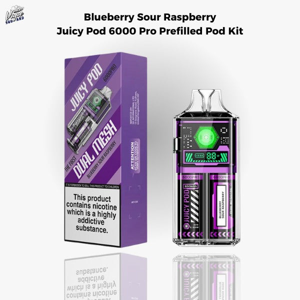 Blueberry Sour Raspberry Juicy Pod 6000 Pro Prefilled Pod Kit