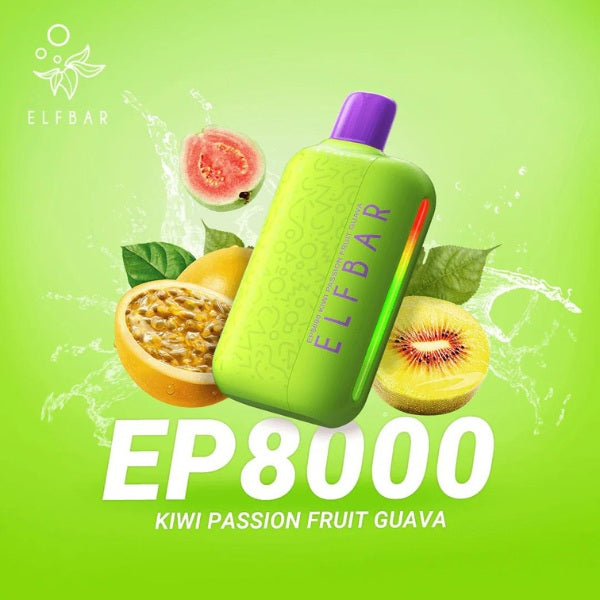 Elf Bar EP8000 Kiwi Passion Fruit Guava Prefilled Vape