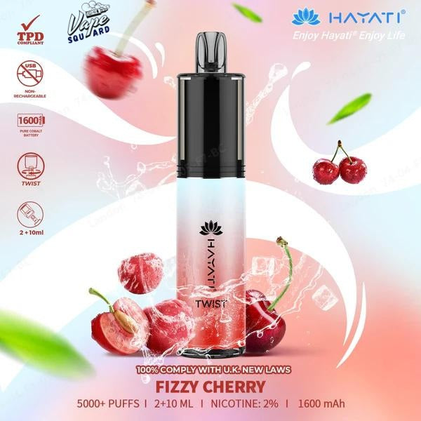 Fizzy Cherry Hayati Twist 5000 Puffs Prefilled Vape