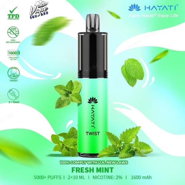 Fresh Mint Hayati Twist 5000 Puffs Prefilled Vape
