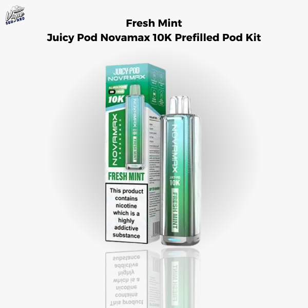 Fresh Mint Juicy Pod Novamax 10K Prefilled Pod Kit