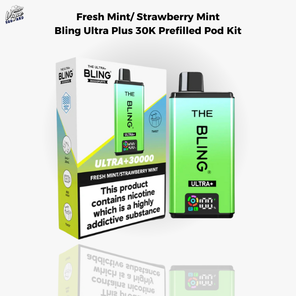 Fresh Mint/ Strawberry Mint Bling Ultra Plus 30K Prefilled Pod Kit