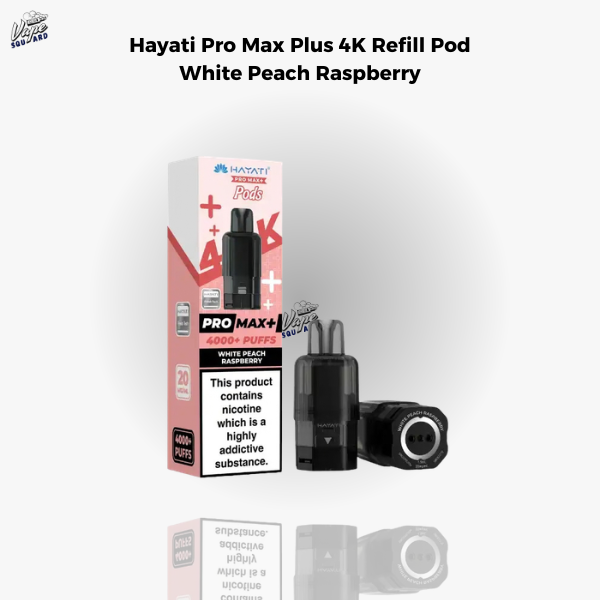 Hayati Pro Max Plus 4K White Peach Raspberry Refill Pods
