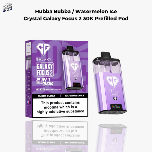 Hubba Bubba / Watermelon Ice Crystal Galaxy Focus 2 30K Prefilled Pod