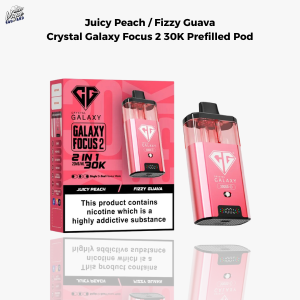 Juicy Peach / Fizzy Guava Crystal Galaxy Focus 2 30K Prefilled Pod