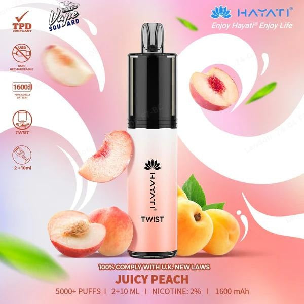 Juicy Peach Hayati Twist 5000 Puffs Prefilled Vape