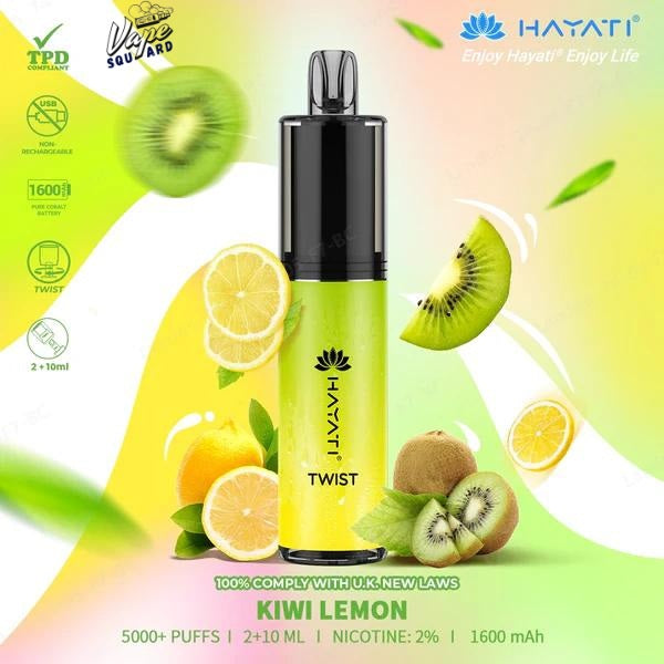 Kiwi Lemon Hayati Twist 5000 Puffs Prefilled Vape