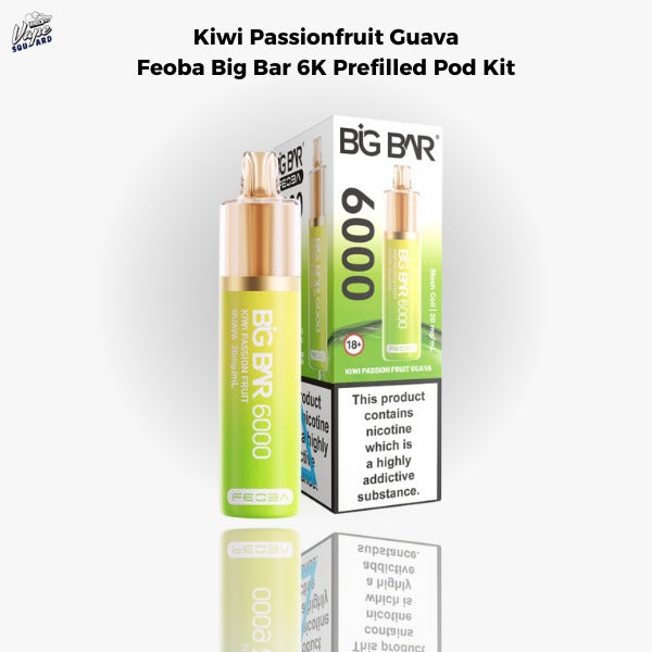 Kiwi Passionfruit Guava Feoba Big Bar 6K Prefilled Pod Kit