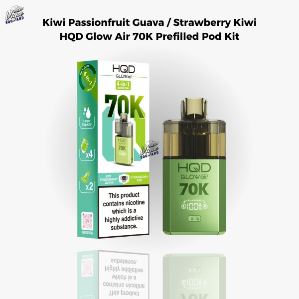 Kiwi Passionfruit Guava / Strawberry Kiwi HQD Glow Air 70K Prefilled Pod Kit