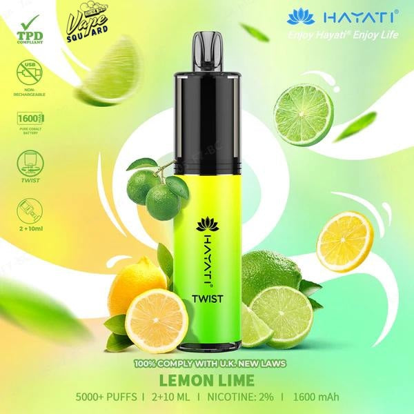 Lemon Lime Hayati Twist 5000 Puffs Prefilled Vape
