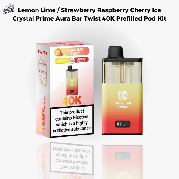 Lemon Lime / Strawberry Raspberry Cherry Ice Aura Bar Twist 40K Prefilled Pod Kit