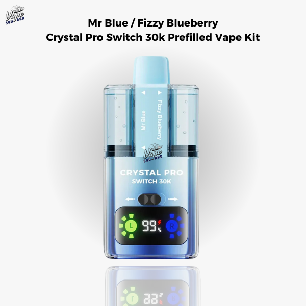 Mr Blue / Fizzy Blueberry Crystal Pro Switch 30k Prefilled Vape Kit