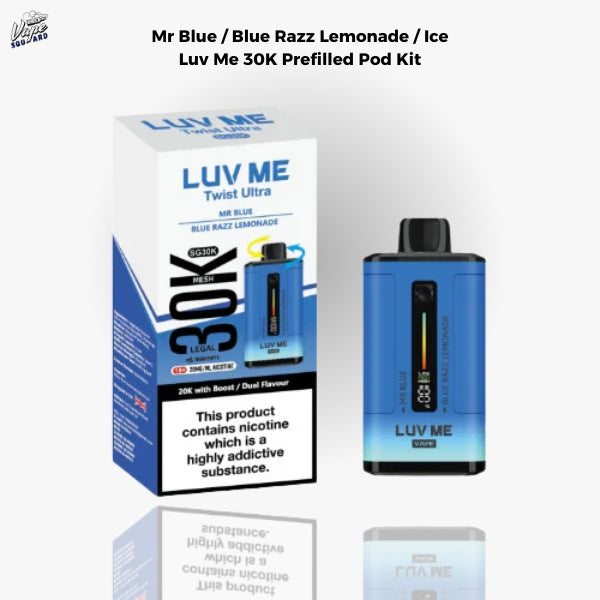 Mr Blue and Blue Razz Lemonade Luv Me 30K Prefilled Pod Kit
