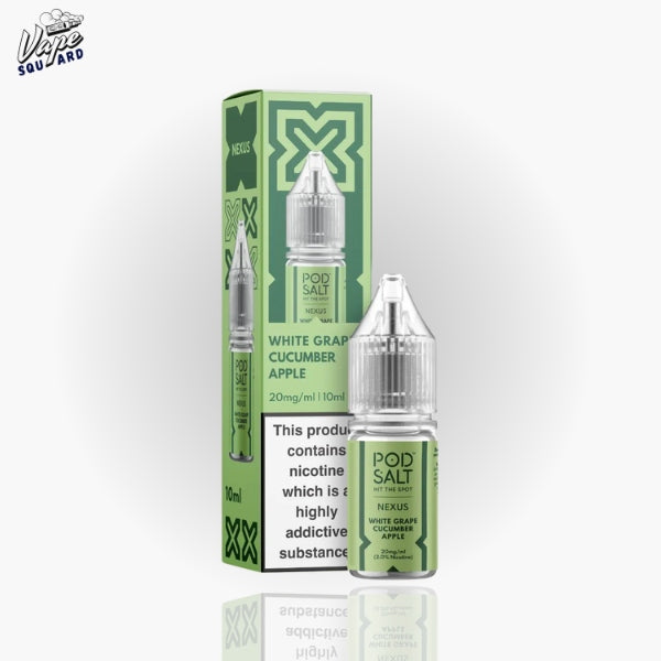 White Grape Cucumber Apple Pod Salt Nexus Nic Salts E-Liquid (Pack of 10)