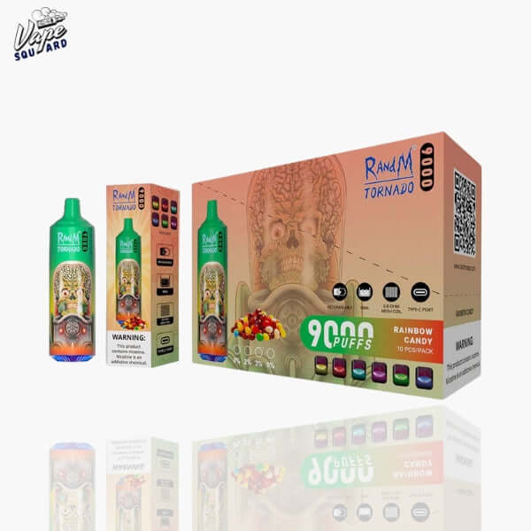 rainbow candy disposable vape Rainbow Candy RandM Tornado 9000 Puffs Prefilled Vape