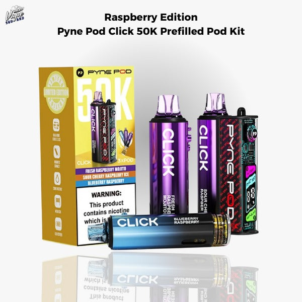 Raspberry Edition Pyne Pod Click 50K Prefilled Pod Kit