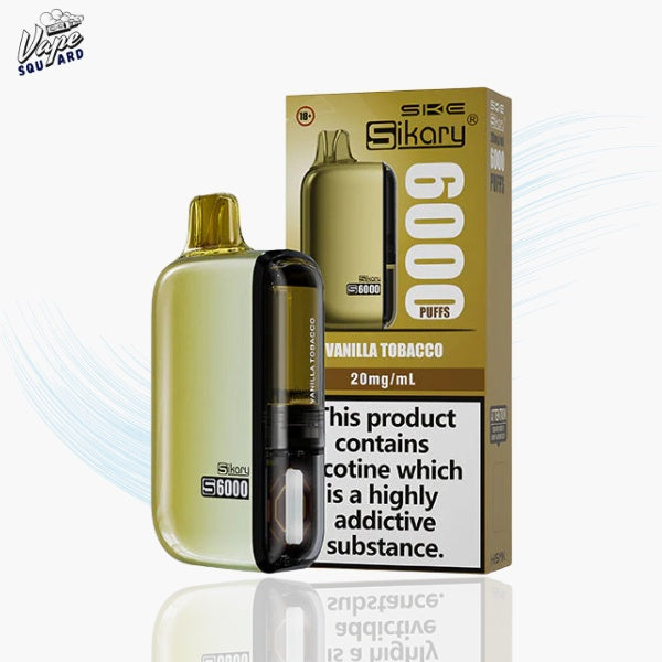 SKE Sikary S6000 Vanilla Tobacco Prefilled Vape Kit SKE Sikary S6000 Vanilla Tobacco Prefilled Vape Kit