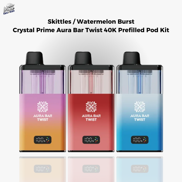 Skittles/Watermelon Burst Crystal Prime Aura Bar Twist 40K Prefilled Pod Kit