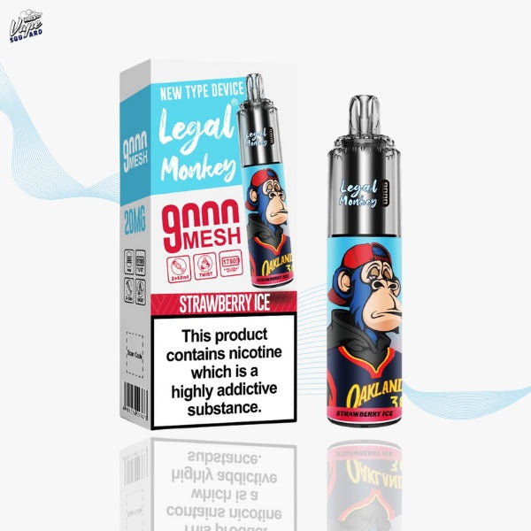 Strawberry Ice Legal Monkey 9000 Prefilled Pod Kit Strawberry Ice Legal Monkey 9000 Prefilled Pod Kit