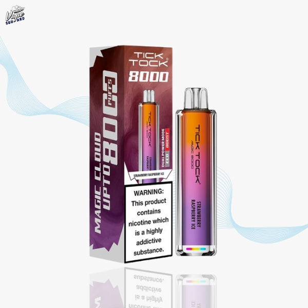 Strawberry Raspberry Ice Tick Tock Magic 8000 Prefilled Vape