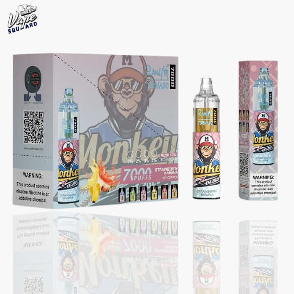 Strawberry Banana RandM Tornado 7000 Puffs Prefilled Vape
