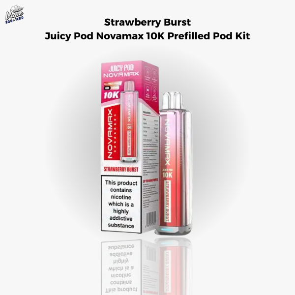 Strawberry Burst Juicy Pod Novamax 10K Prefilled Pod Kit