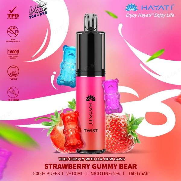 Strawberry Gummy Bear Hayati Twist 5000 Puffs Prefilled Vape