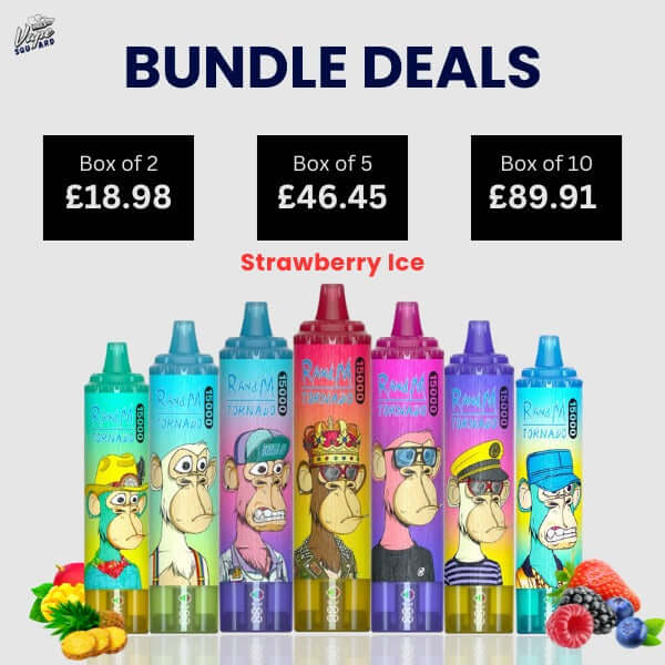 Strawberry Ice RandM Tornado 15000 Puffs Prefilled Vape 1