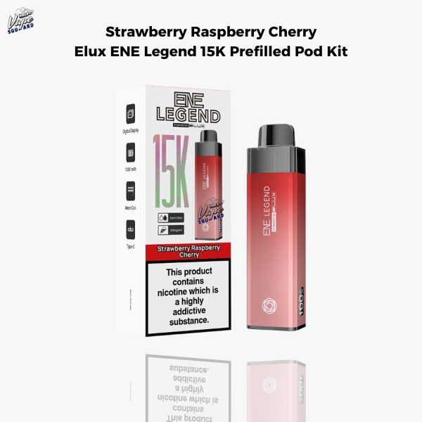 Strawberry Raspberry Cherry Elux ENE Legend 15K Prefilled Pod Kit