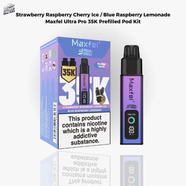 Strawberry Raspberry Cherry Ice / Blue Raspberry Lemonade Maxfel Ultra Pro 35K Prefilled Pod Kit