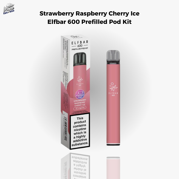 Strawberry Raspberry Cherry Ice Elfbar 600 Prefilled Pod Kit