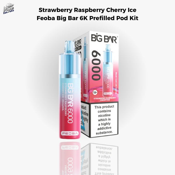 Strawberry Raspberry Cherry Ice Feoba Big Bar 6K Prefilled Pod Kit