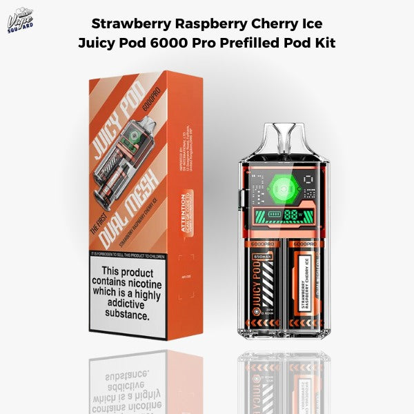 Strawberry Raspberry Cherry Ice Juicy Pod 6000 Pro Prefilled Pod Kit