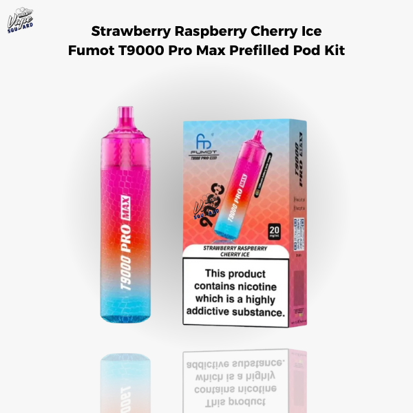 Strawberry Raspberry Cherry Ice Fumot T9000 Pro Max Prefilled Pod Kit