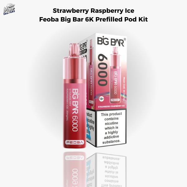 Strawberry Raspberry Ice Feoba Big Bar 6K Prefilled Pod Kit