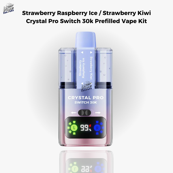 Strawberry Raspberry Ice / Strawberry Kiwi Crystal Pro Switch 30k Prefilled Vape Kit