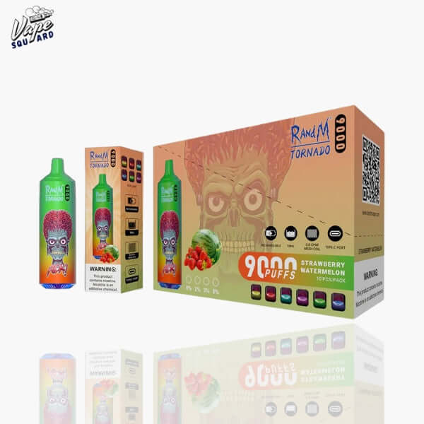Strawberry Watermelon RandM Tornado 9000 Puffs Prefilled Vape