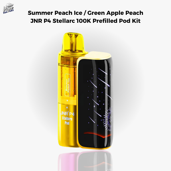 Summer Peach Ice / Green Apple Peach JNR P4 Stellarc 100K Prefilled Pod Kit